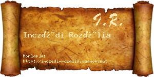 Inczédi Rozália névjegykártya